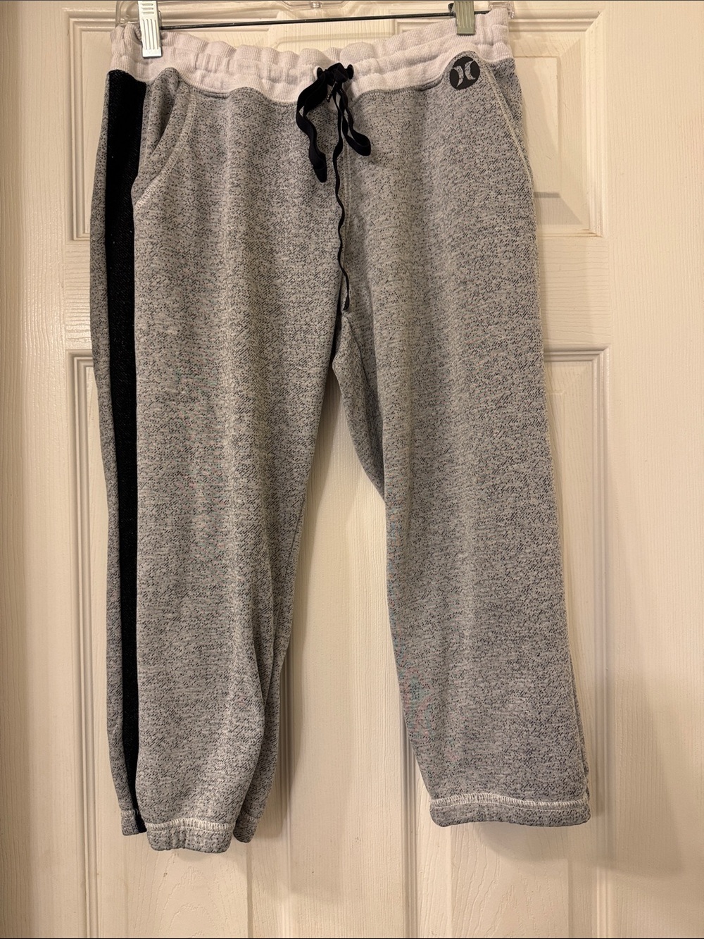 Hurley Gray Knit Joggers with Black Side Stripe